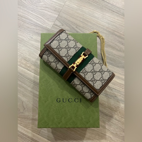 NEW Gucci Jackie Wallet On Chain - Picture 1 of 4